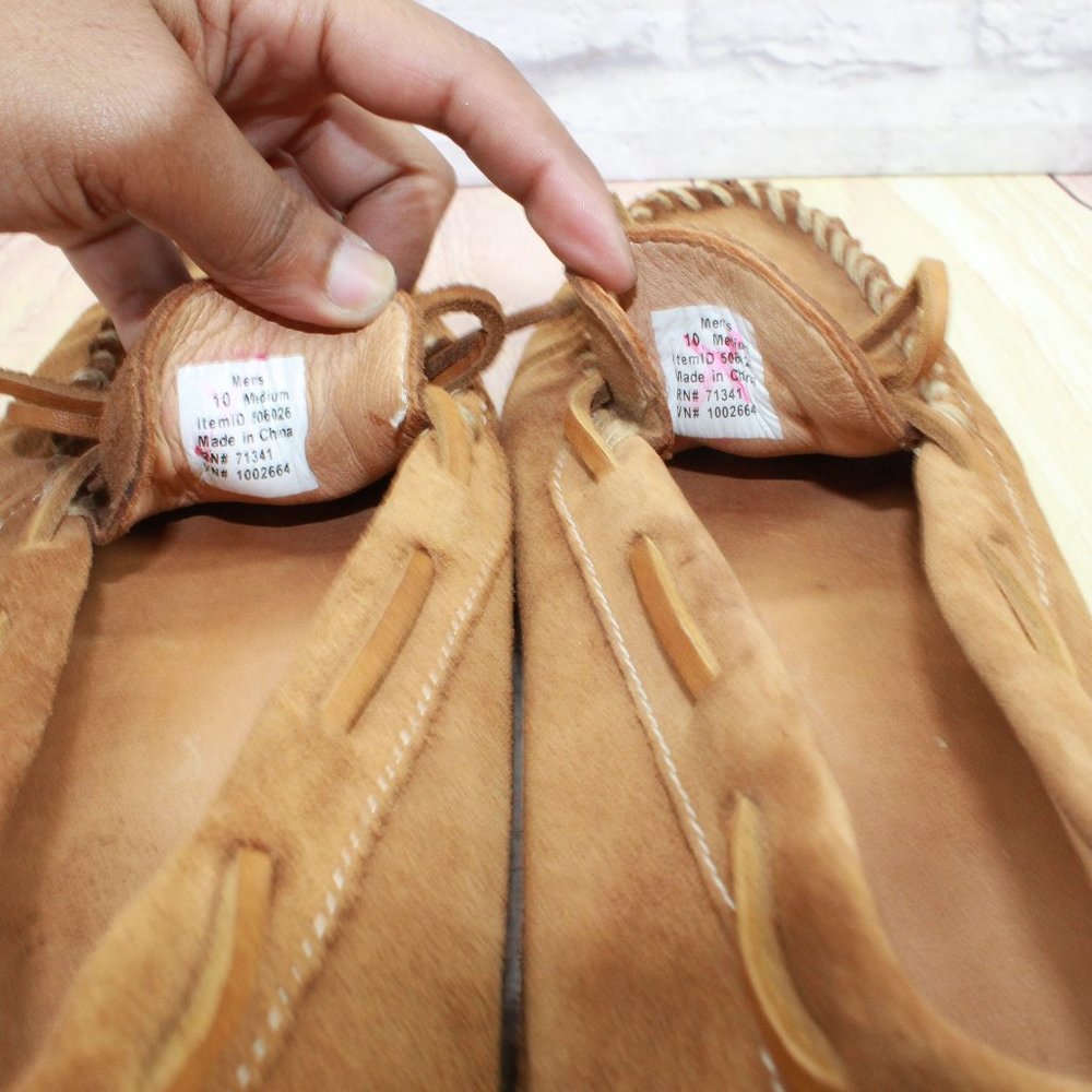 LL Bean Brown Suede Camp Moccasin Wicked Good Slippers Size 10 M - Picture 10 of 10